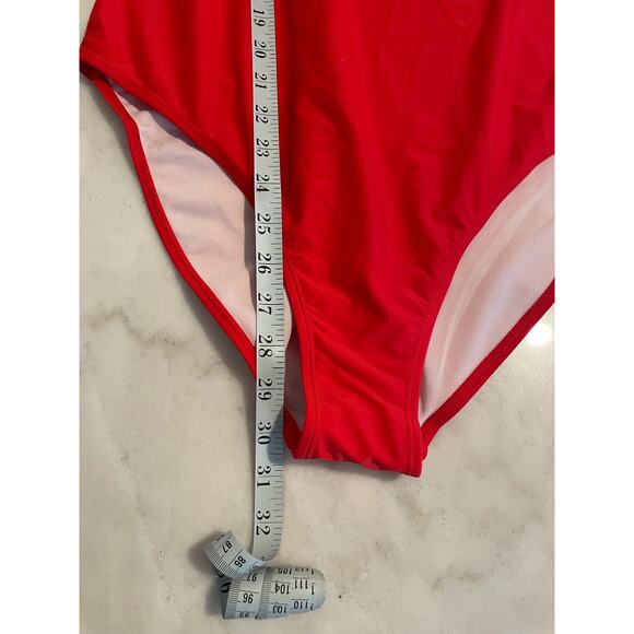 NEW Nicole Miller Studio Women's Scoop Back One Piece Swimsuit Red. Size XL. - Picture 5 of 9